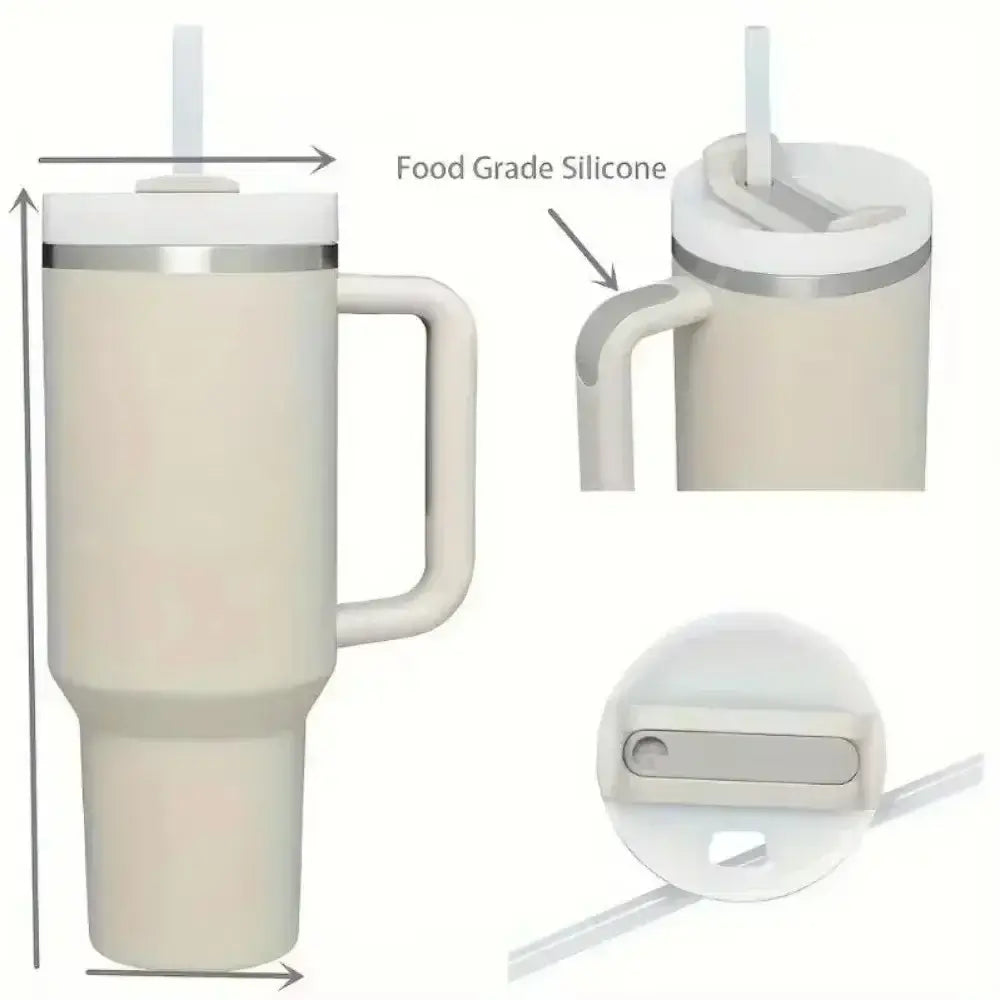 40oz Stainless Steel Vacuum Insulated Tumbler with Straw - Perfect for Travel, Camping & Hiking