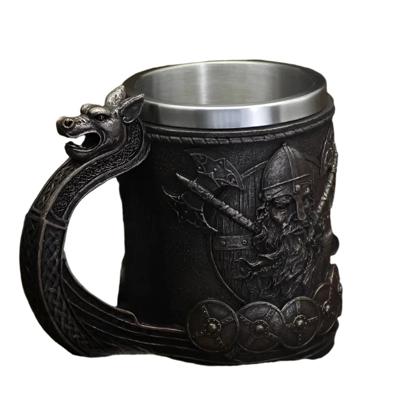 Norse Mythology 600ml Viking Warrior Mug – Oak Barrel Design