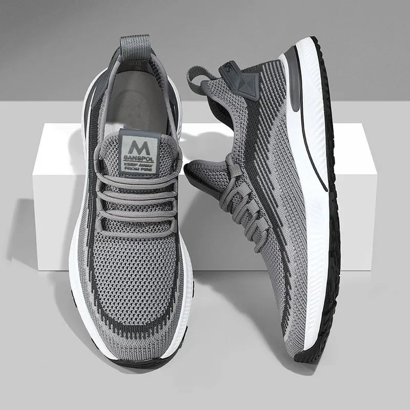 Men's Breathable Lace-Up Casual Sneakers - Comfortable Autumn Running Shoes