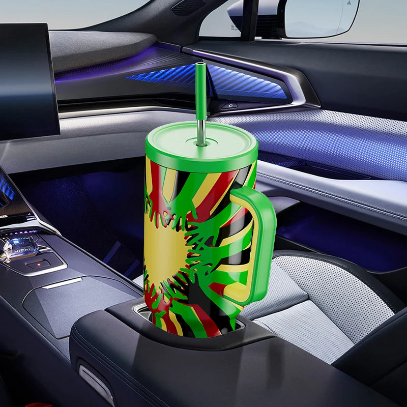 40oz Stainless Steel Vacuum Tumbler with Straw & Lid - Leak-Proof, Large Capacity, Food Grade Car Mug for Juice & Coffee