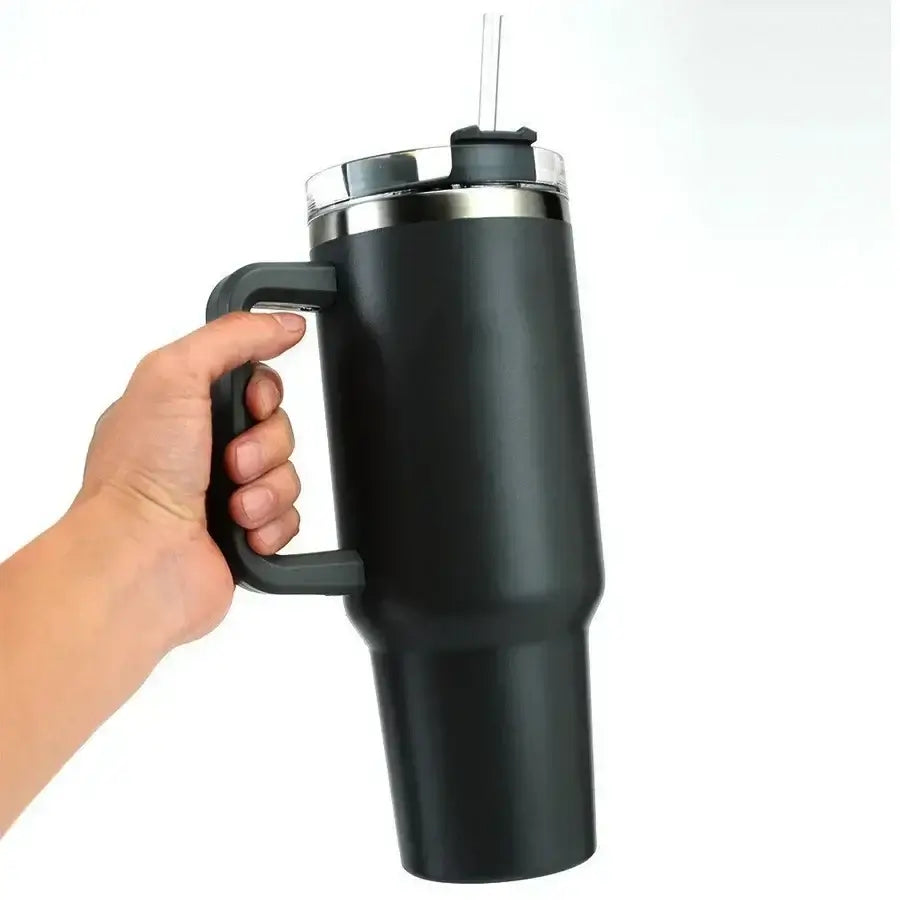 40oz Stainless Steel Vacuum Insulated Tumbler with Straw - Perfect for Travel, Camping & Hiking