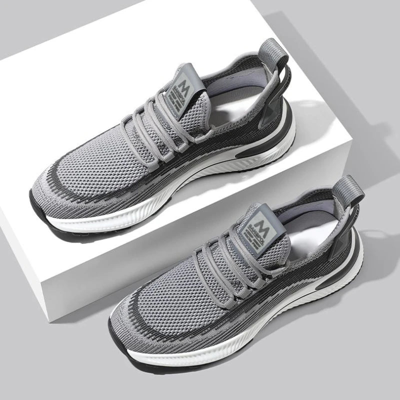 Men's Breathable Lace-Up Casual Sneakers - Comfortable Autumn Running Shoes