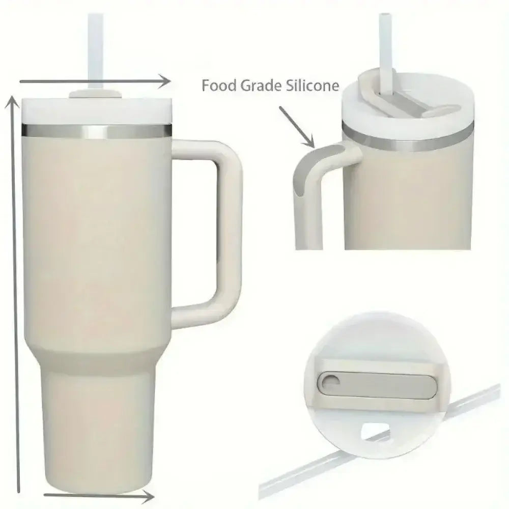 40oz Stainless Steel Vacuum Insulated Tumbler with Straw - Perfect for Travel, Camping & Hiking