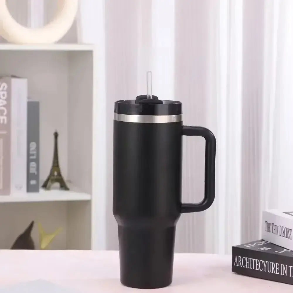 40oz Stainless Steel Vacuum Insulated Tumbler with Straw - Perfect for Travel, Camping & Hiking